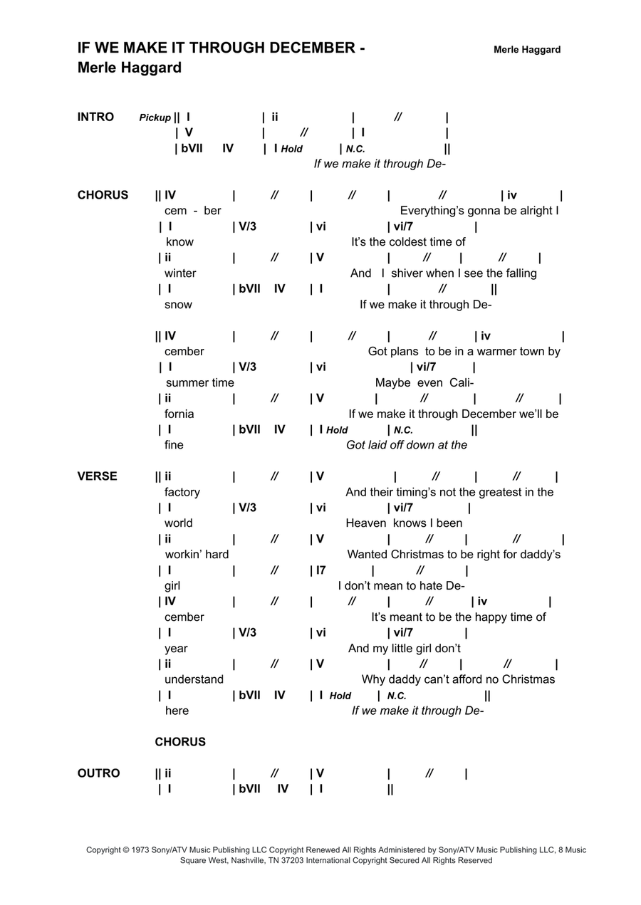 If We Make It Through December Piano scores gallery preview page 1