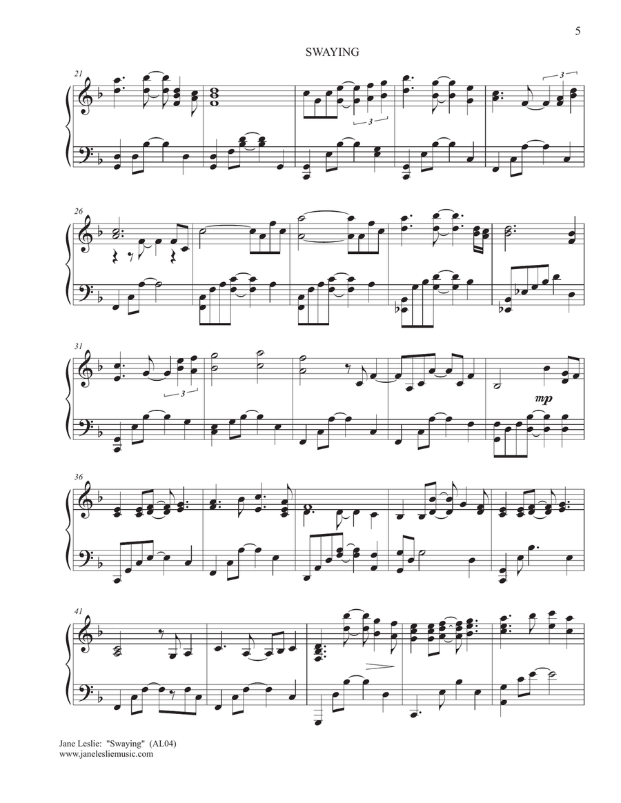 PORTRAITS AND MEMORIES - Piano Sheet Music Collection - by Jane Leslie Piano Solo scores gallery preview page 5