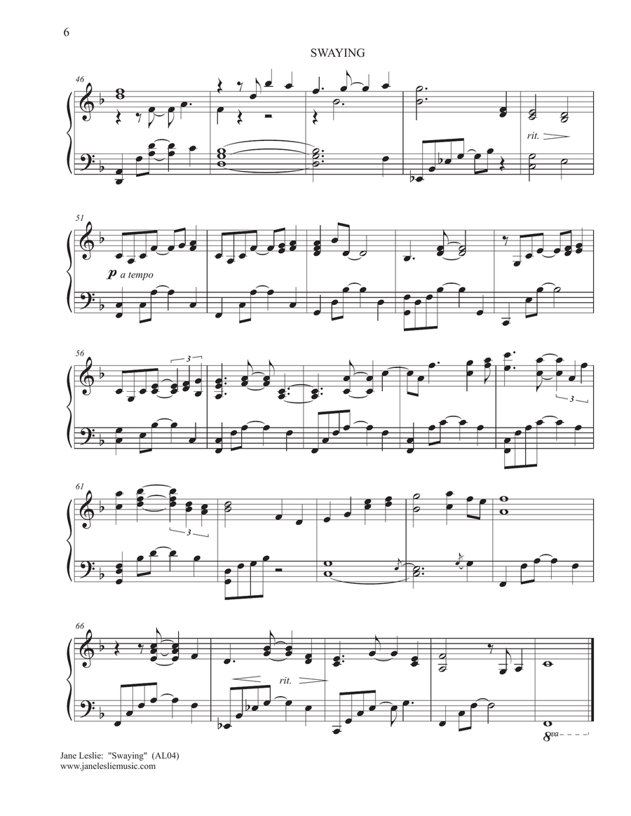 PORTRAITS AND MEMORIES - Piano Sheet Music Collection - by Jane Leslie Piano Solo scores gallery preview page 6