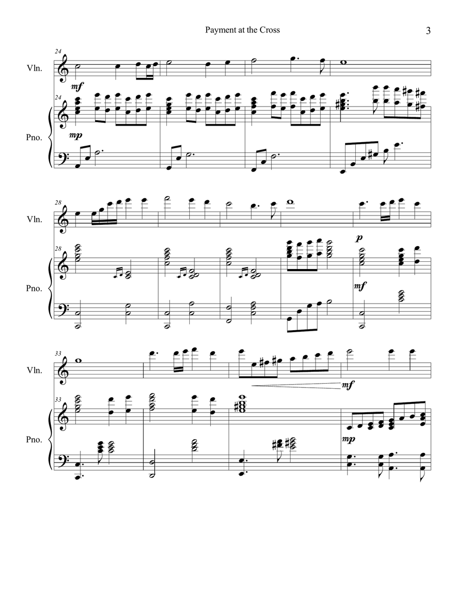 Payment at the Cross Medley (When I Survey/ Jesus Paid it All) Violin Solo scores gallery preview page 4