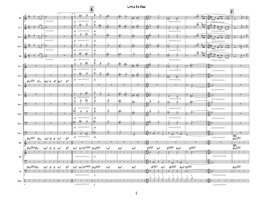Little B's Poem Little B's Poem Jazz Ensemble scores gallery preview page 6