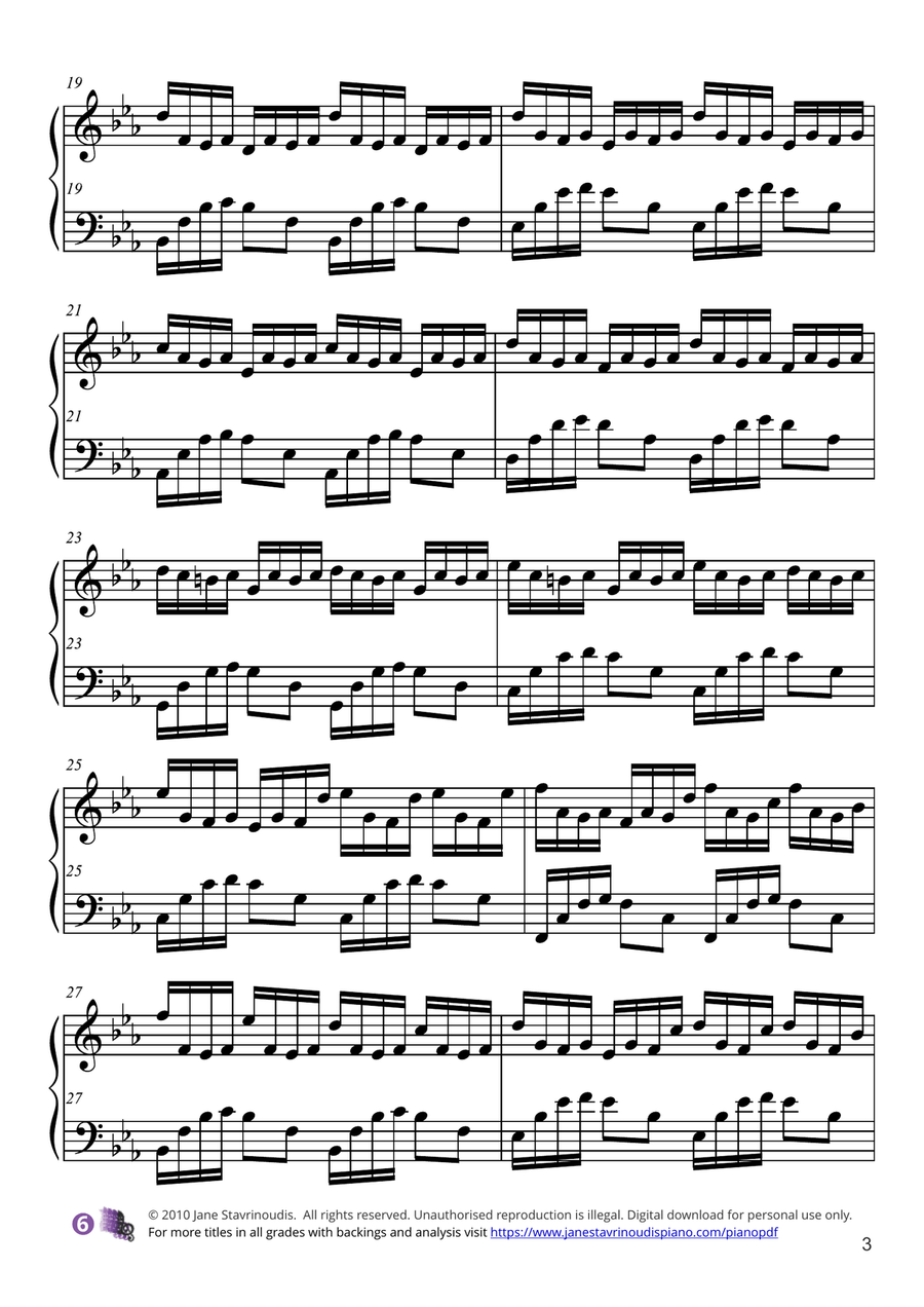 Prelude in C minor BWV 847 Piano Solo scores gallery preview page 3