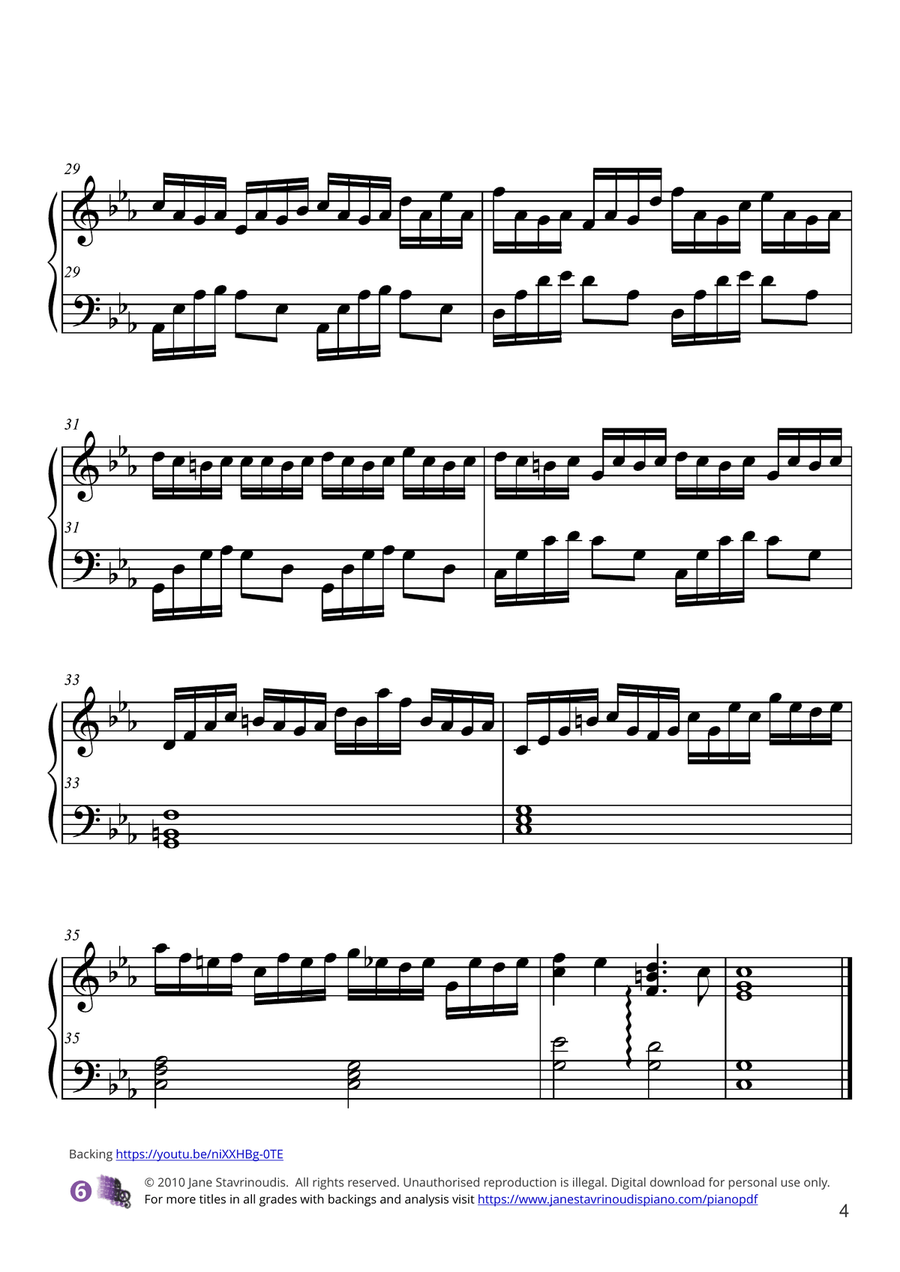 Prelude in C minor BWV 847 Piano Solo scores gallery preview page 4