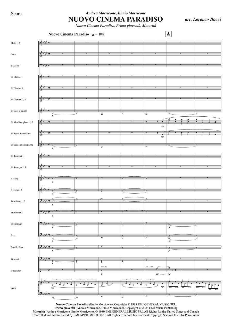 Medley: Nuovo Cinema Paradiso with Prima Gioventu and Maturity Concert Band scores gallery preview page 3