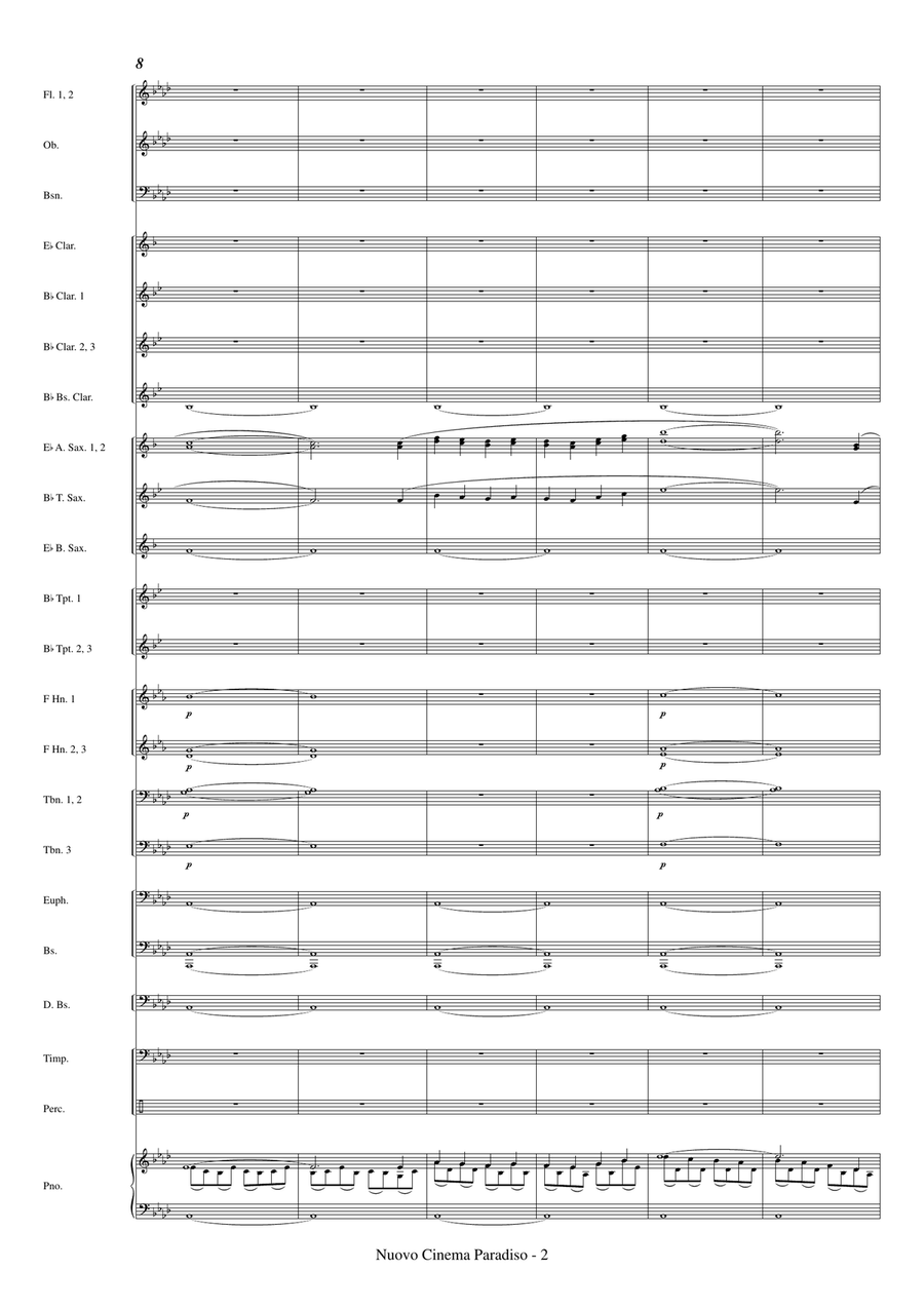 Medley: Nuovo Cinema Paradiso with Prima Gioventu and Maturity Concert Band scores gallery preview page 4