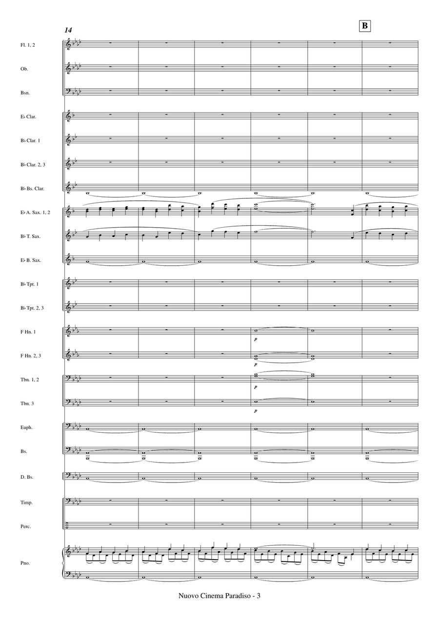 Medley: Nuovo Cinema Paradiso with Prima Gioventu and Maturity Concert Band scores gallery preview page 5