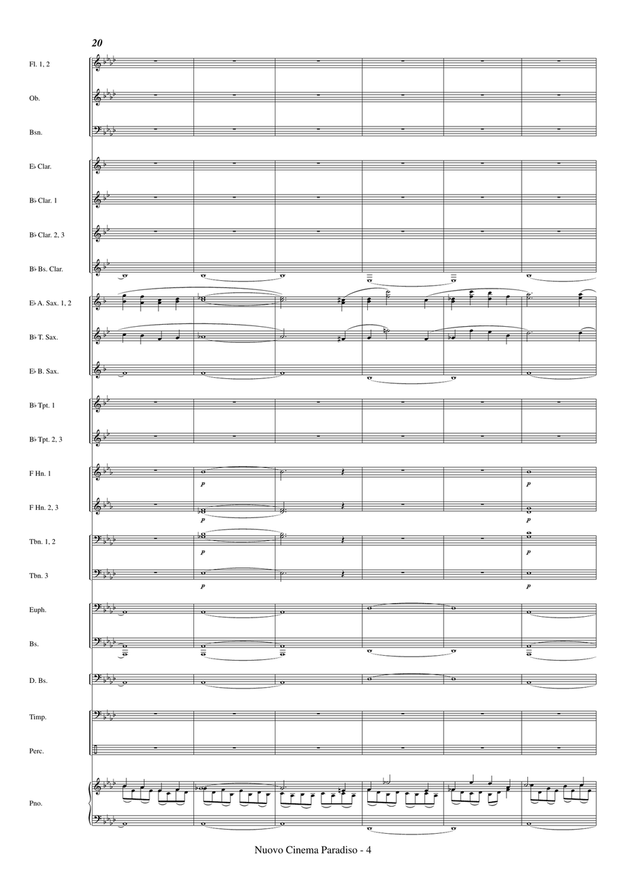 Medley: Nuovo Cinema Paradiso with Prima Gioventu and Maturity Concert Band scores gallery preview page 6