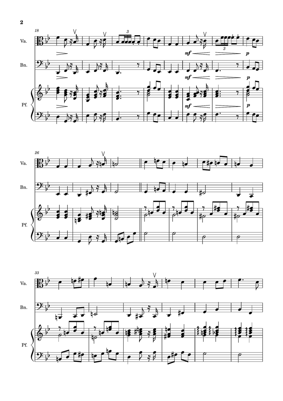 Bridal Chorus. R. Wagner - Viola, Bassoon and Piano. Score and Parts. Chamber Music scores gallery preview page 2