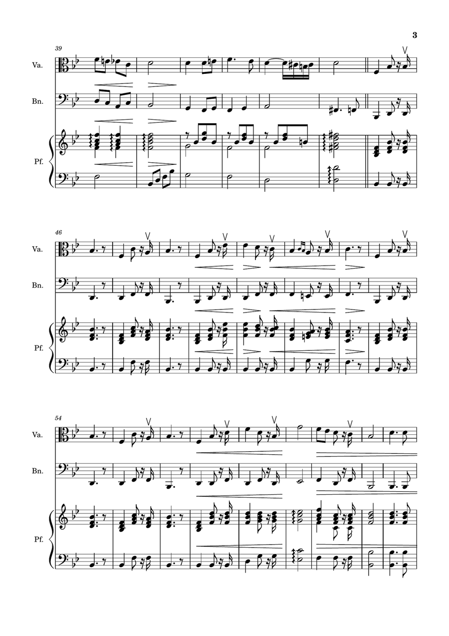 Bridal Chorus. R. Wagner - Viola, Bassoon and Piano. Score and Parts. Chamber Music scores gallery preview page 3