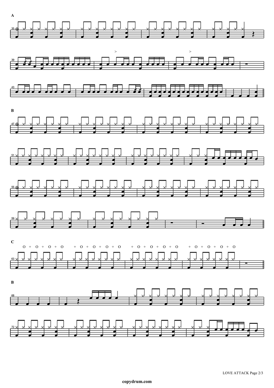 Love Attack Love Attack Drum Set scores gallery preview page 2