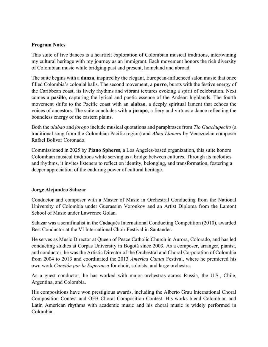 Five Characteristic Colombian Dances Piano Solo scores gallery preview page 3