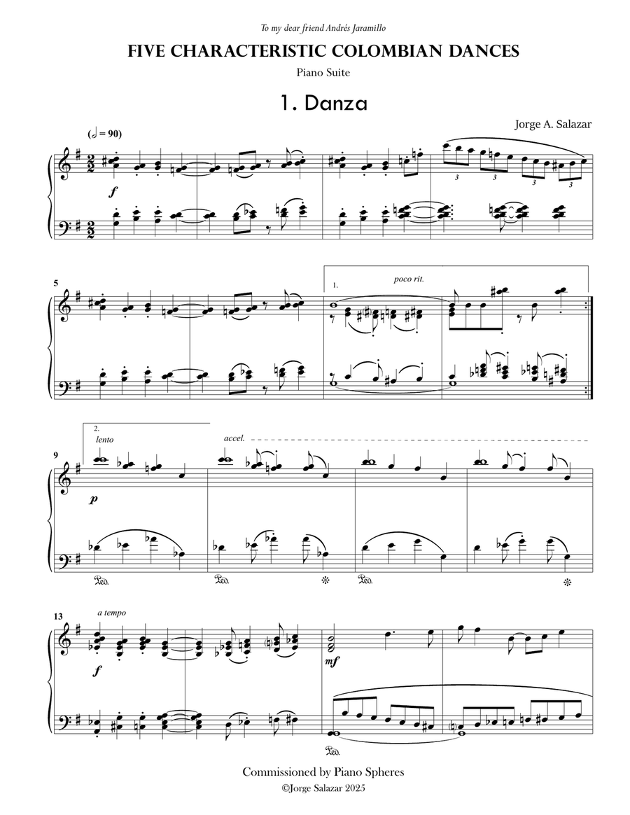 Five Characteristic Colombian Dances Piano Solo scores gallery preview page 4