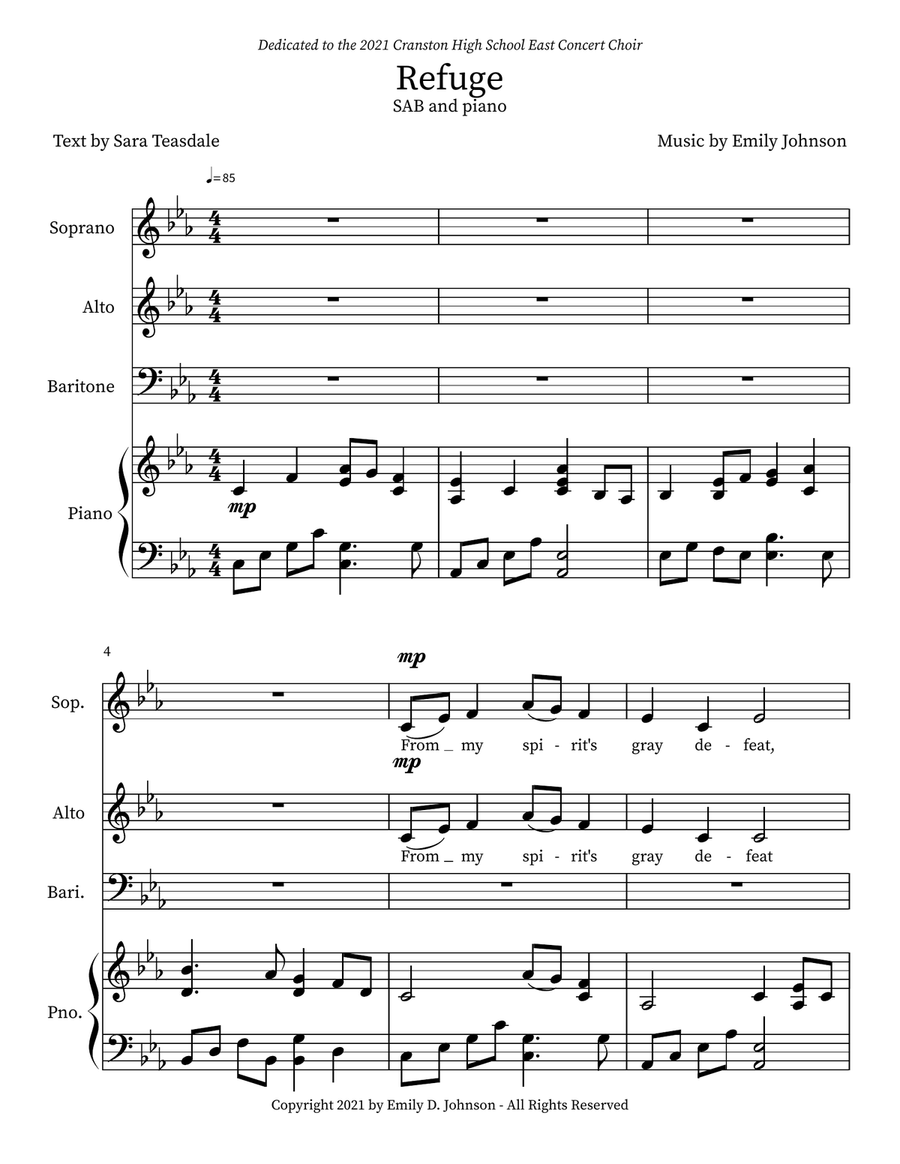 Refuge Refuge 3-Part scores gallery preview page 1