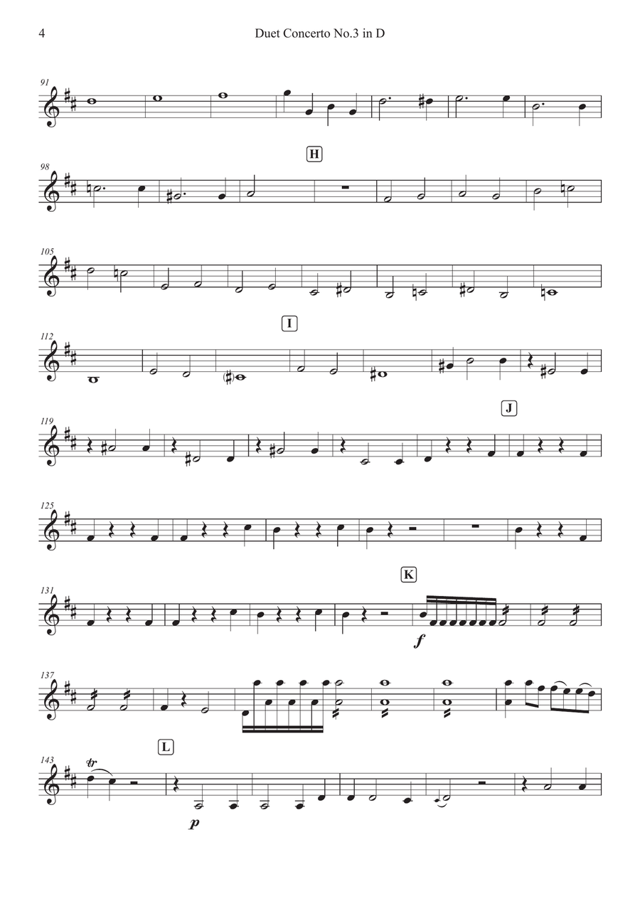 Duet Concerto No.3 in D for Two Violins & Chamber Orchestra Chamber Orchestra scores gallery preview page 4