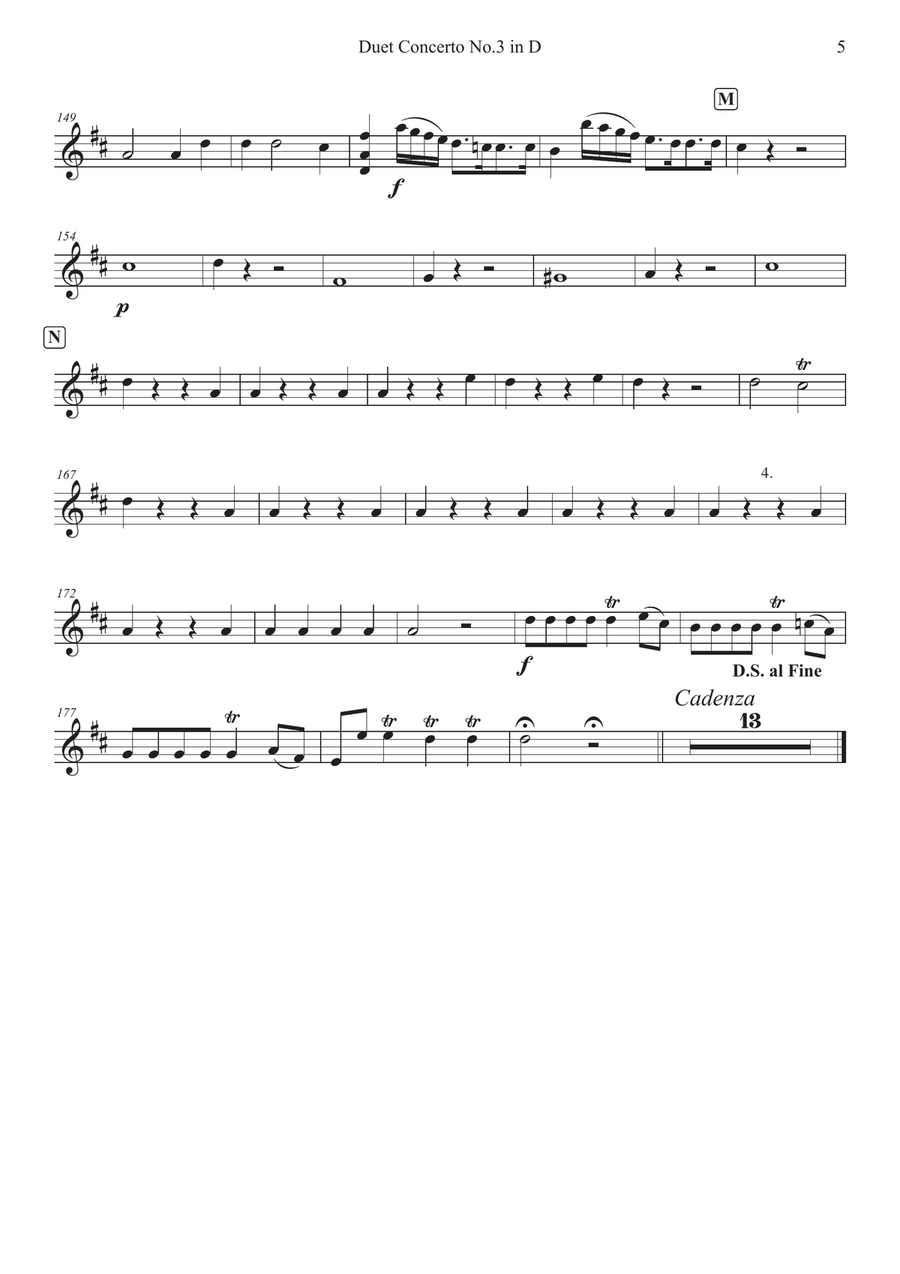 Duet Concerto No.3 in D for Two Violins & Chamber Orchestra Chamber Orchestra scores gallery preview page 5