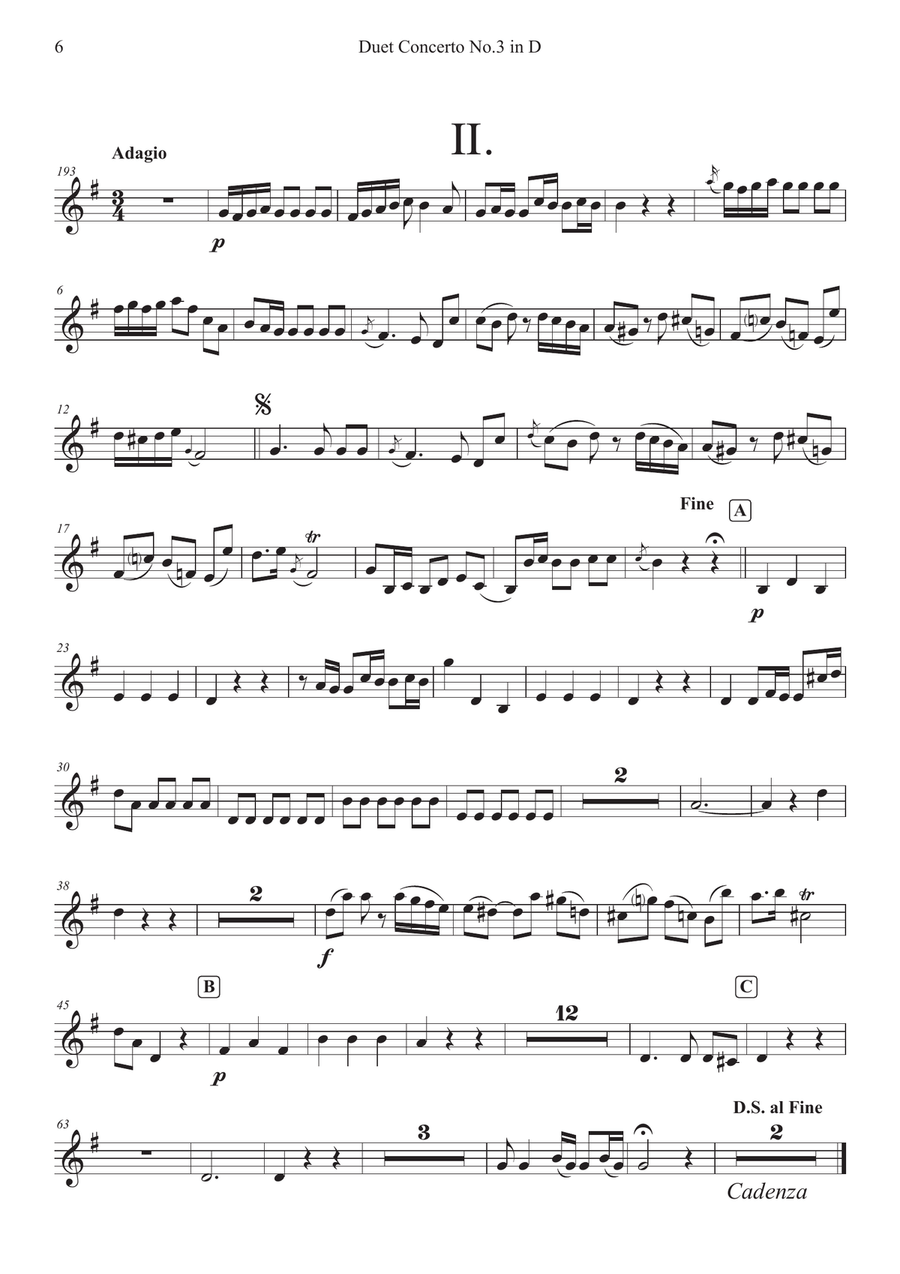 Duet Concerto No.3 in D for Two Violins & Chamber Orchestra Chamber Orchestra scores gallery preview page 6