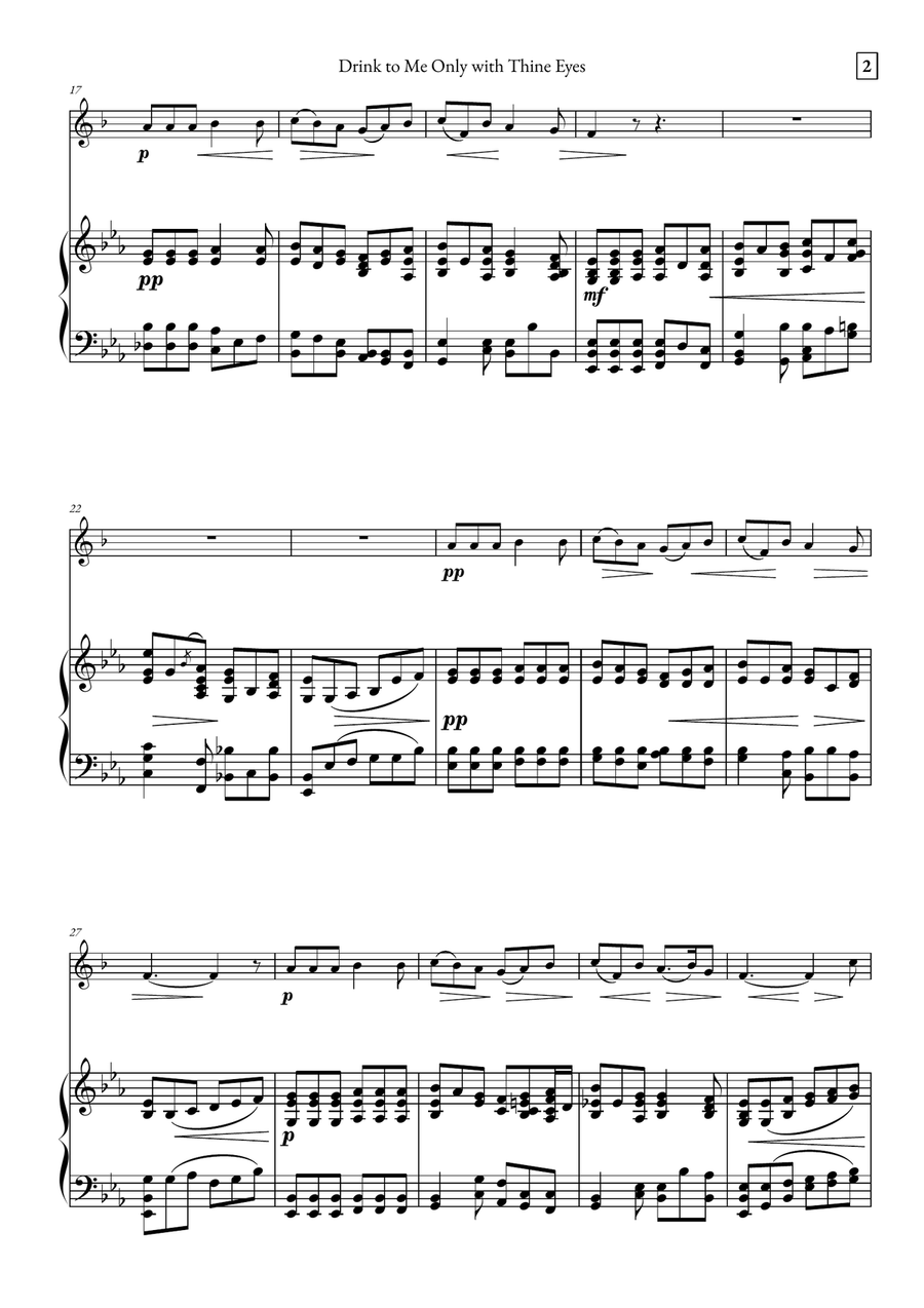 Drink to Me Only with Thine Eyes B-Flat Trumpet scores gallery preview page 2