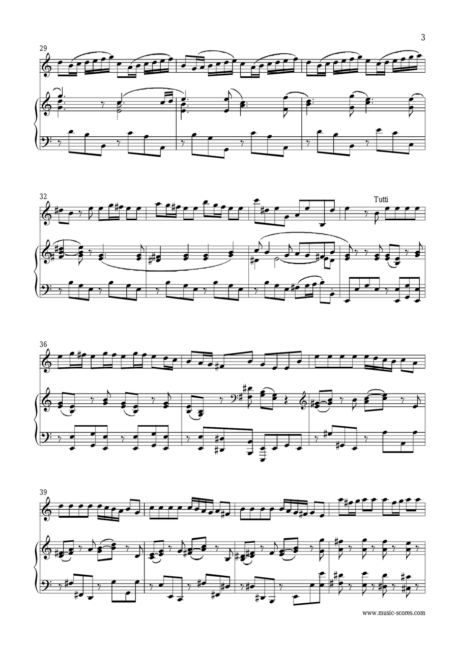 Vivaldi: 1st Movement of Violin Concerto in A minor: Op.3, No.6: Violin and Piano Violin Solo scores gallery preview page 3