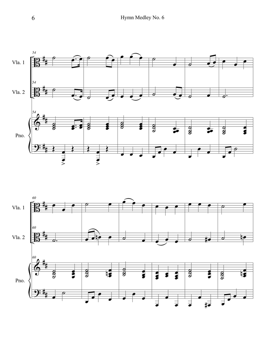 Hymn Medley No. 6 (Viola Duet with Piano Accompaniment) String Duet scores gallery preview page 6