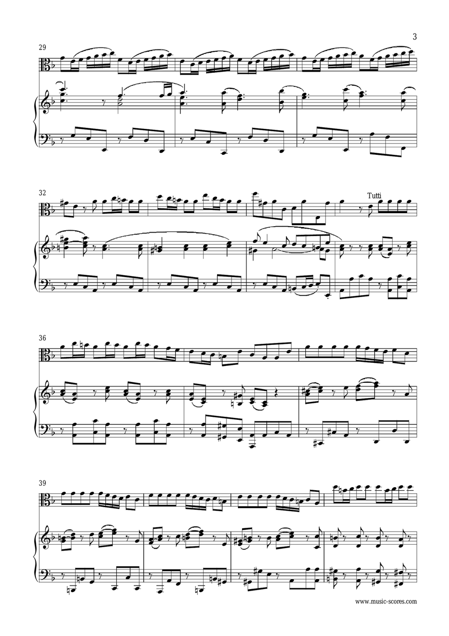 Vivaldi: 1st Movement of Violin Concerto in A minor: Op.3, No.6: Viola and Piano Violin Solo scores gallery preview page 3