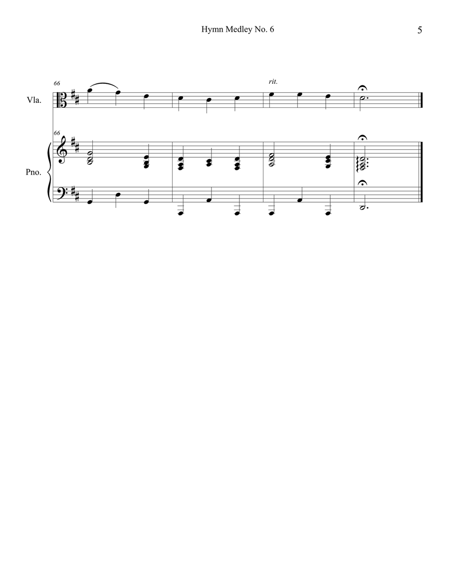 Hymn Medley No. 6 (Viola Solo with Piano Accompaniment) Piano scores gallery preview page 5