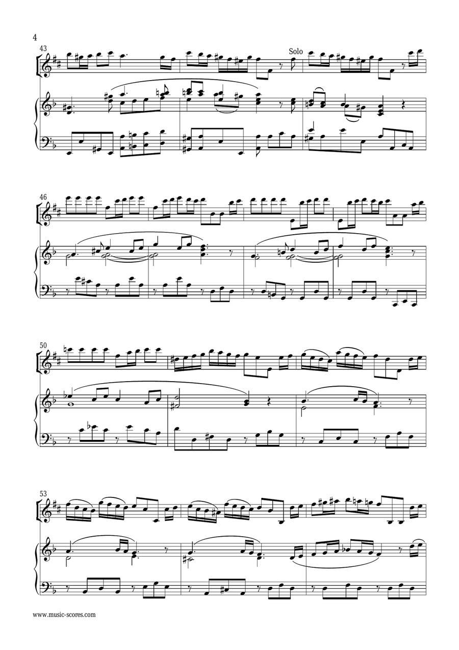 Vivaldi: 1st Movement of Violin Concerto in A minor: Op.3, No.6: Alto Sax and Piano Alto Saxophone scores gallery preview page 4