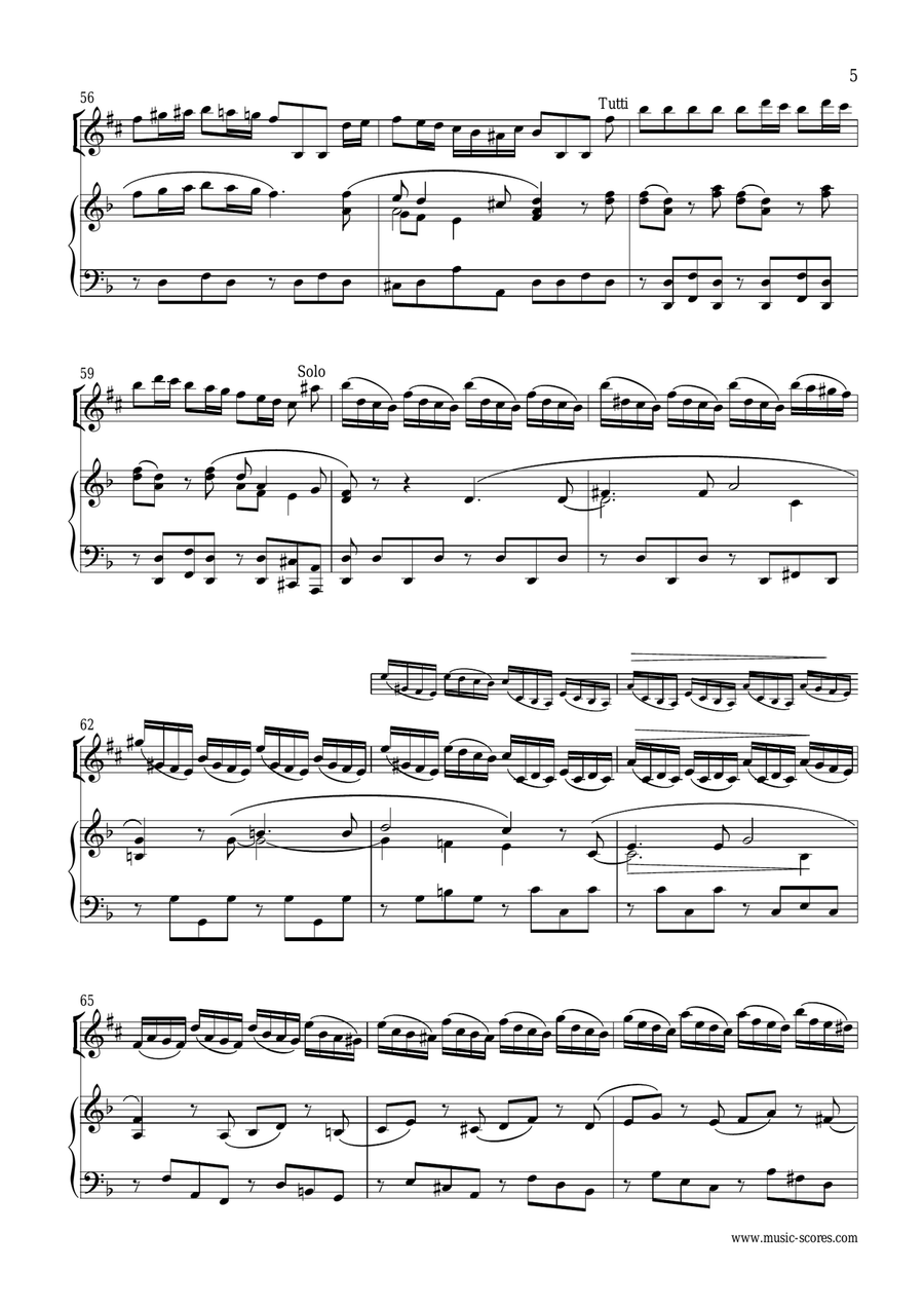 Vivaldi: 1st Movement of Violin Concerto in A minor: Op.3, No.6: Alto Sax and Piano Alto Saxophone scores gallery preview page 5