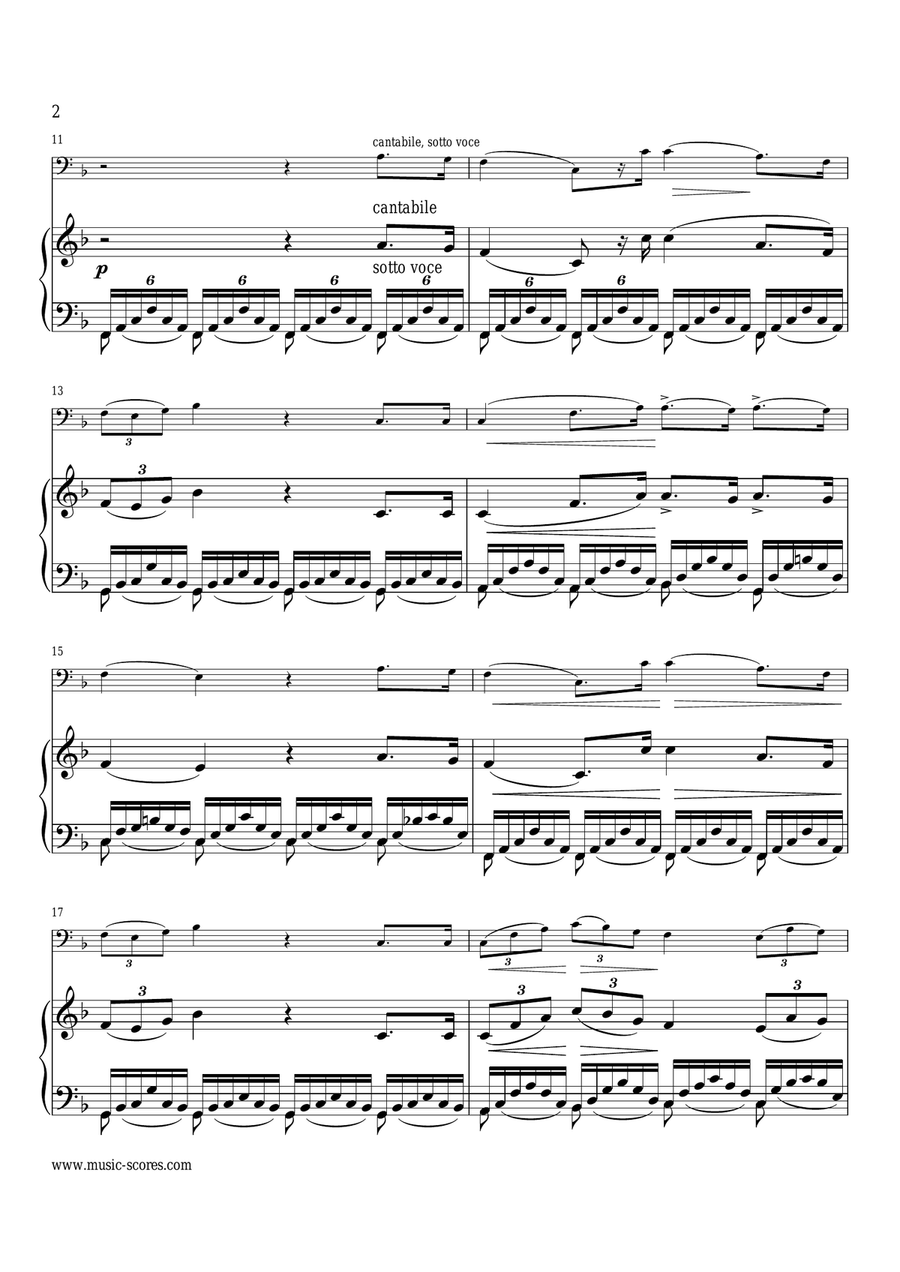 Verdi: Va, Pensiero: Cello and Piano Piano scores gallery preview page 2