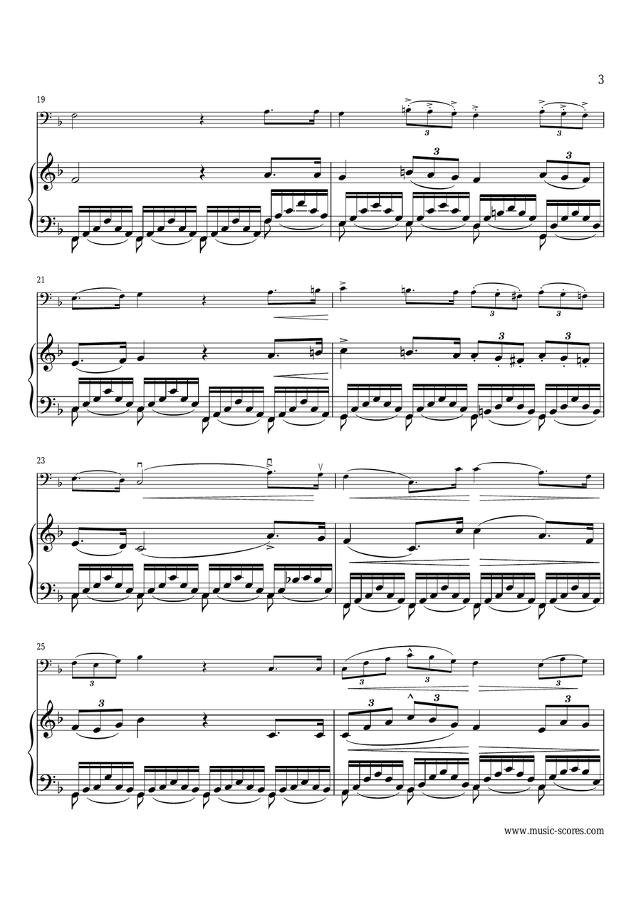 Verdi: Va, Pensiero: Cello and Piano Piano scores gallery preview page 3