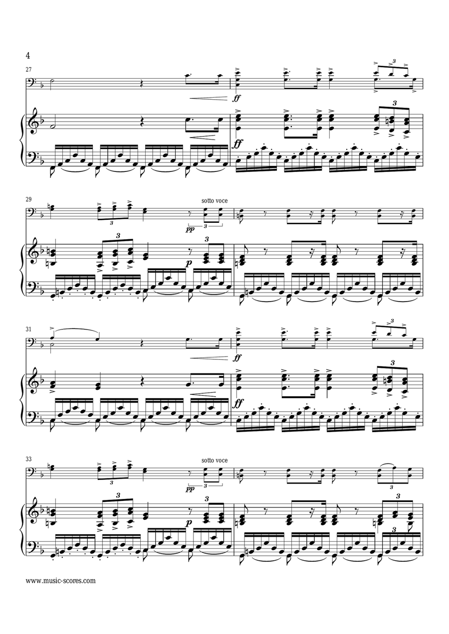 Verdi: Va, Pensiero: Cello and Piano Piano scores gallery preview page 4
