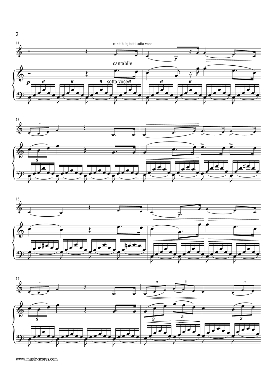 Verdi: Va, Pensiero: Violin and Piano Violin Solo scores gallery preview page 2
