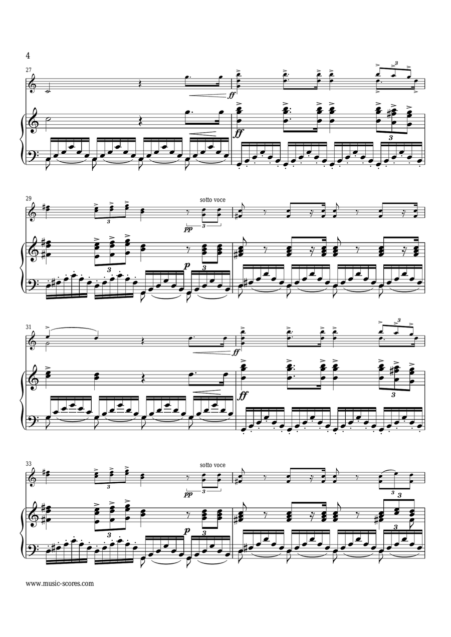 Verdi: Va, Pensiero: Violin and Piano Violin Solo scores gallery preview page 4