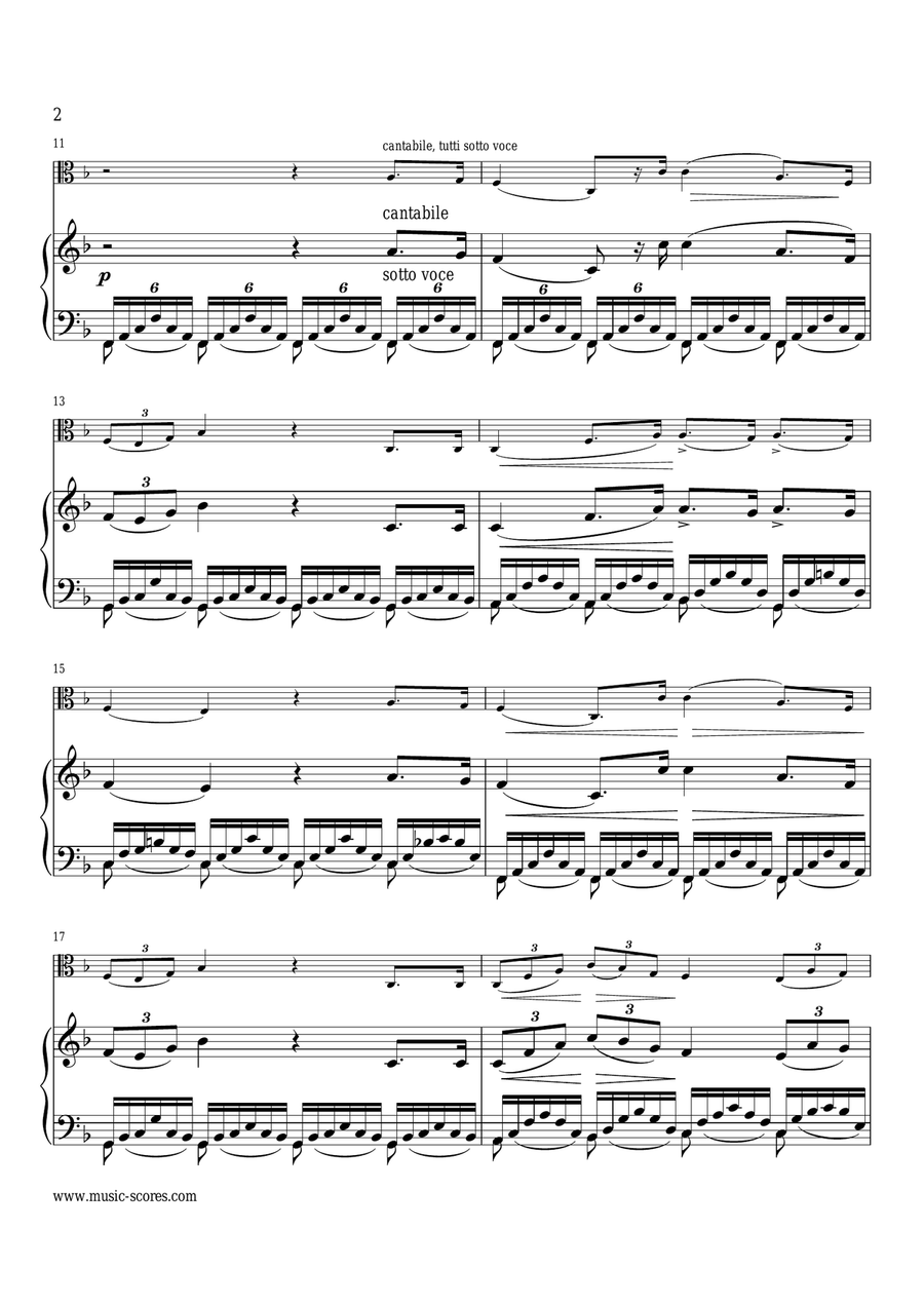 Verdi: Va, Pensiero: Viola and Piano Piano scores gallery preview page 2