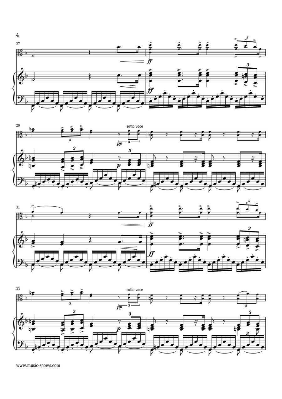 Verdi: Va, Pensiero: Viola and Piano Piano scores gallery preview page 4