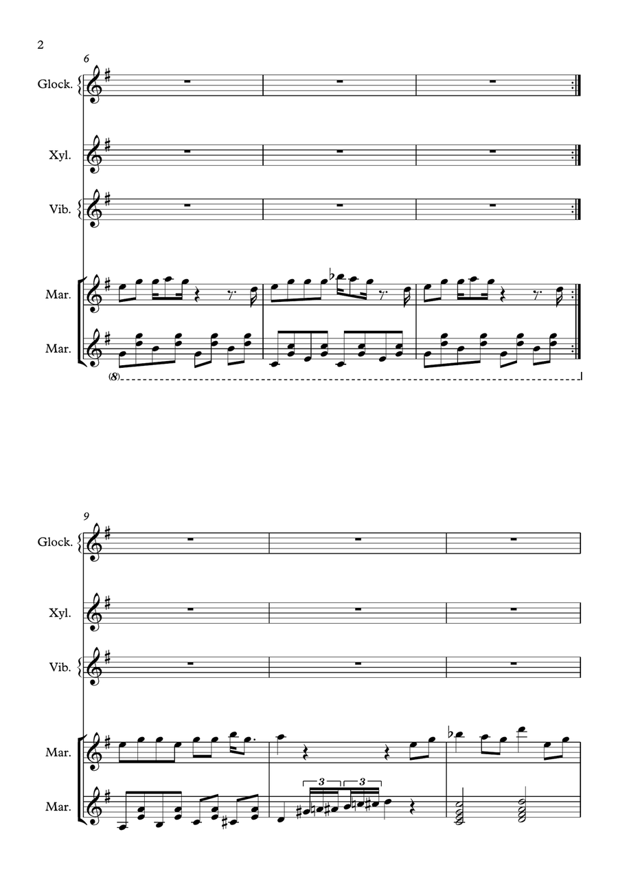 I Just Can't Wait To Be King Percussion Ensemble scores gallery preview page 2