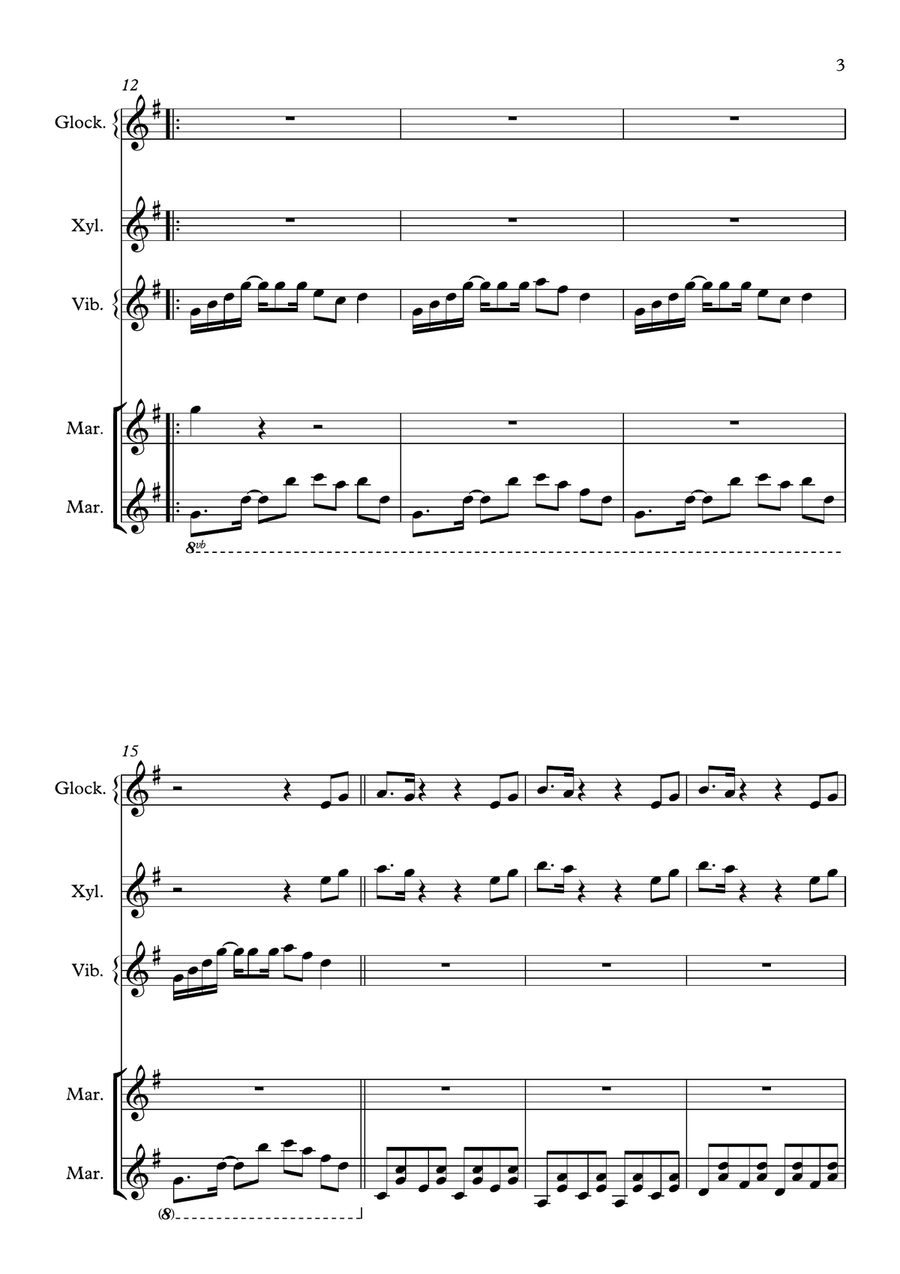 I Just Can't Wait To Be King Percussion Ensemble scores gallery preview page 3