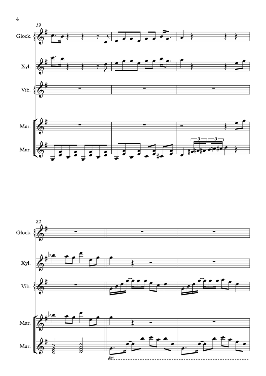I Just Can't Wait To Be King Percussion Ensemble scores gallery preview page 4