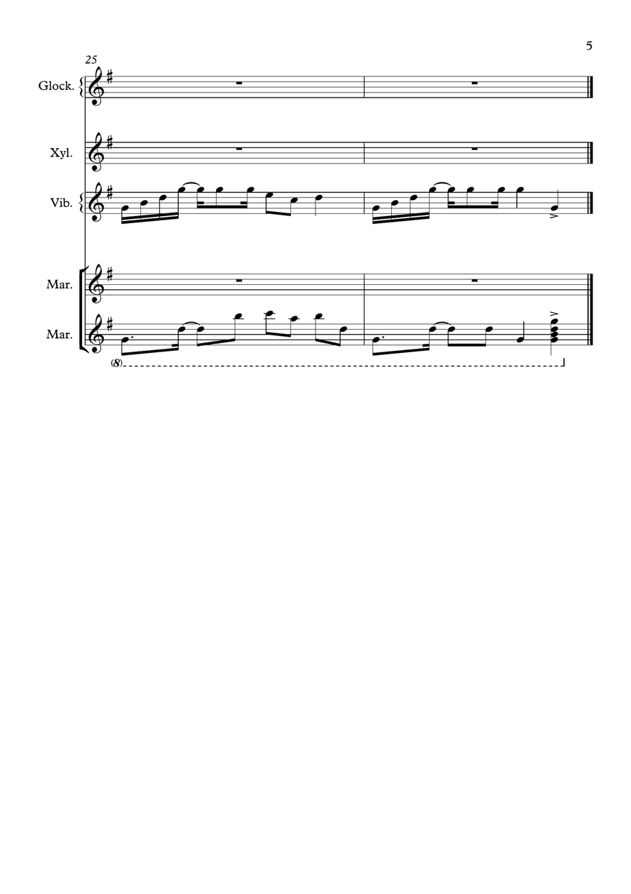 I Just Can't Wait To Be King Percussion Ensemble scores gallery preview page 5