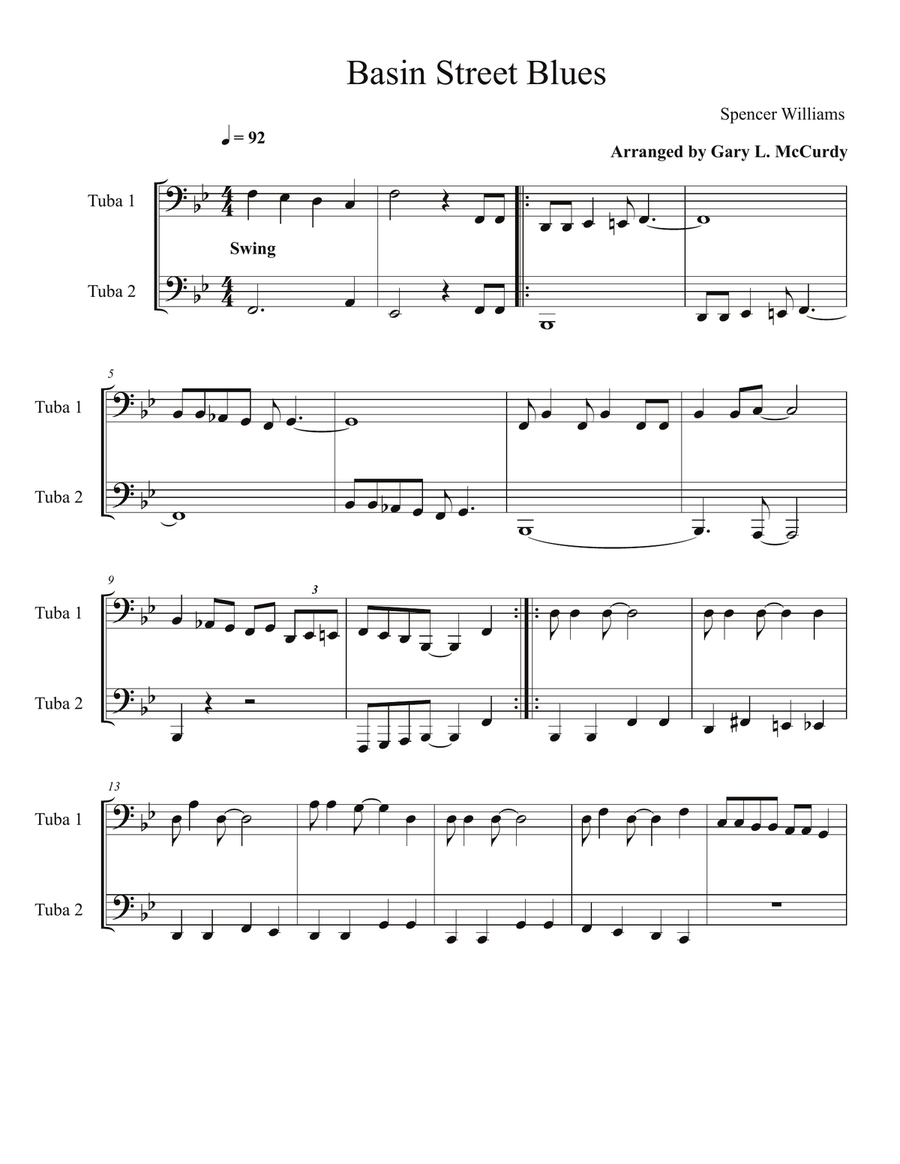 Basin Street Blues Basin Street Blues Brass Duet scores gallery preview page 2