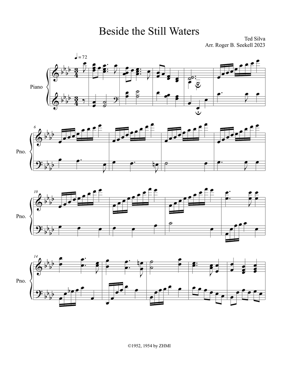 Beside the Still Waters Beside the Still Waters Piano Solo scores gallery preview page 1