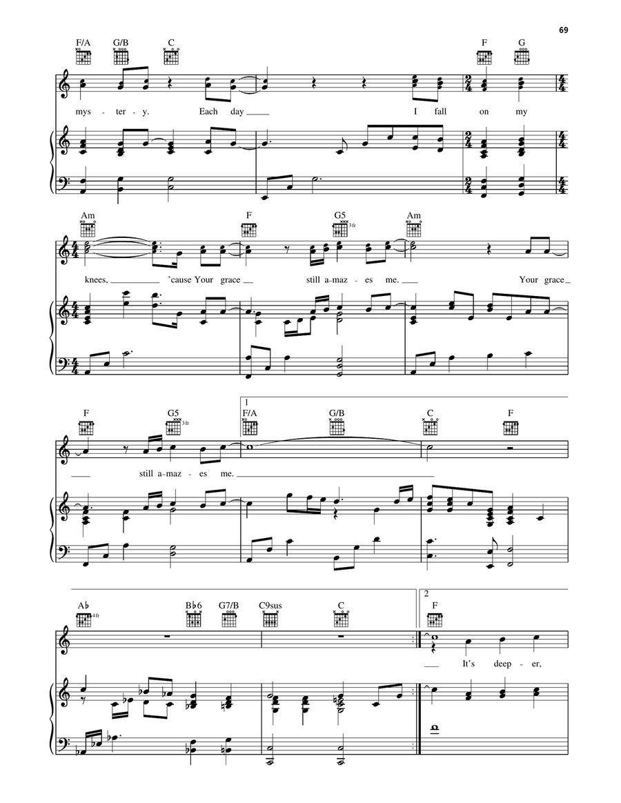 Your Grace Still Amazes Me Piano, Vocal, Guitar scores gallery preview page 3