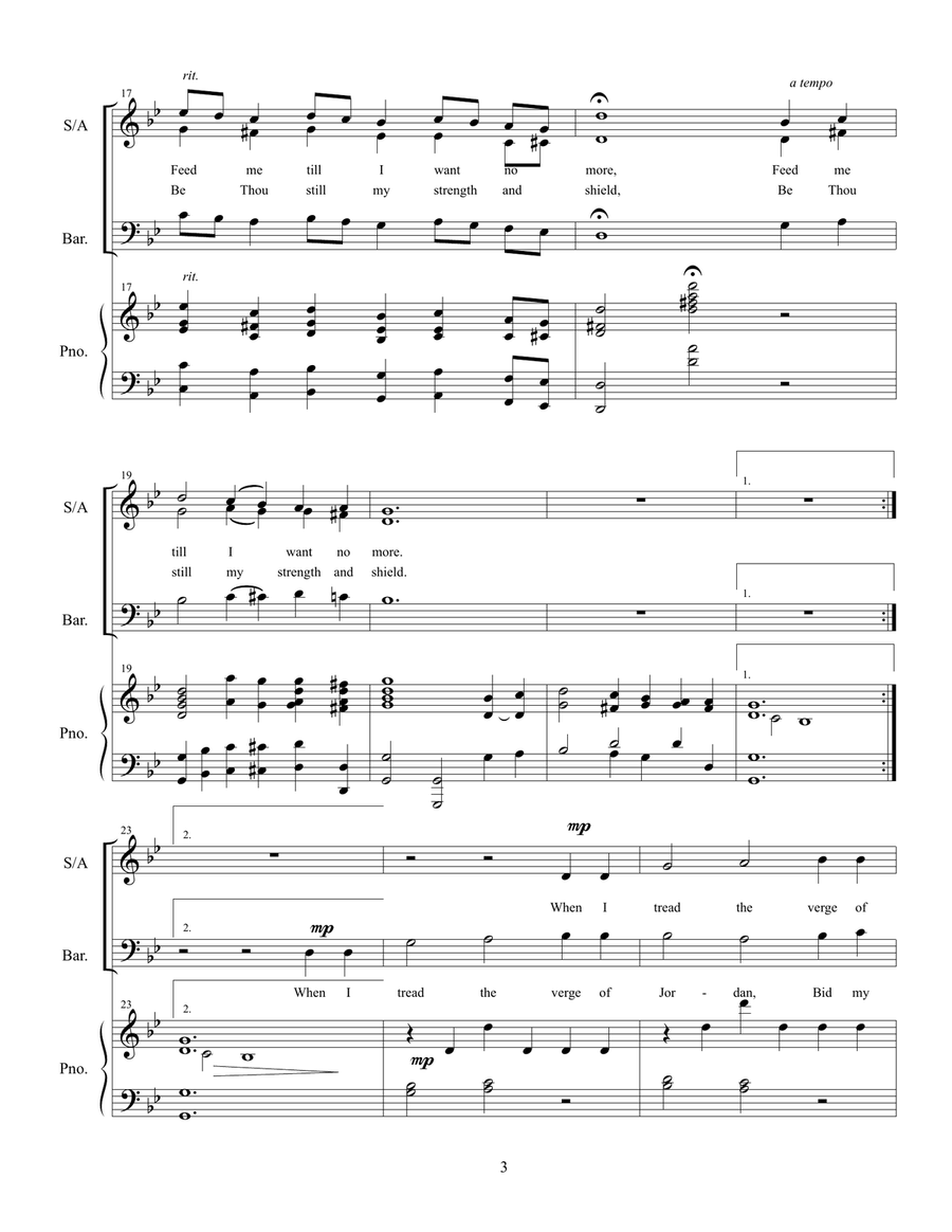 Guide Me, O Thou Great Jehovah 3-Part scores gallery preview page 3
