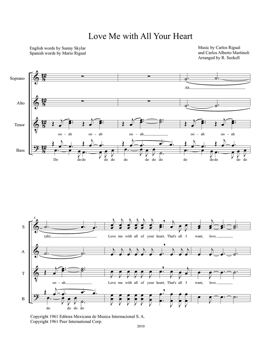 Love Me With All Your Heart Divisi scores gallery preview page 1