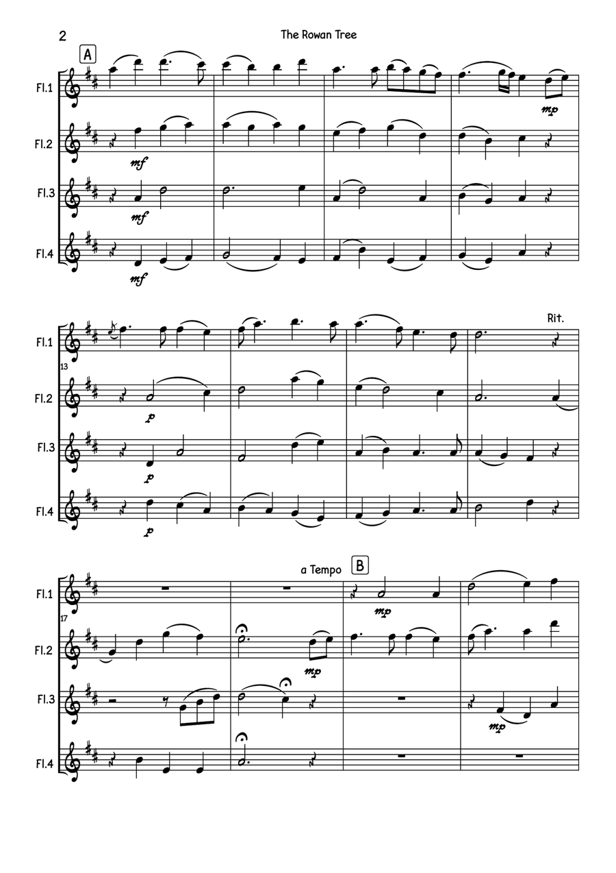 The Rowan Tree Flute Quartet scores gallery preview page 3