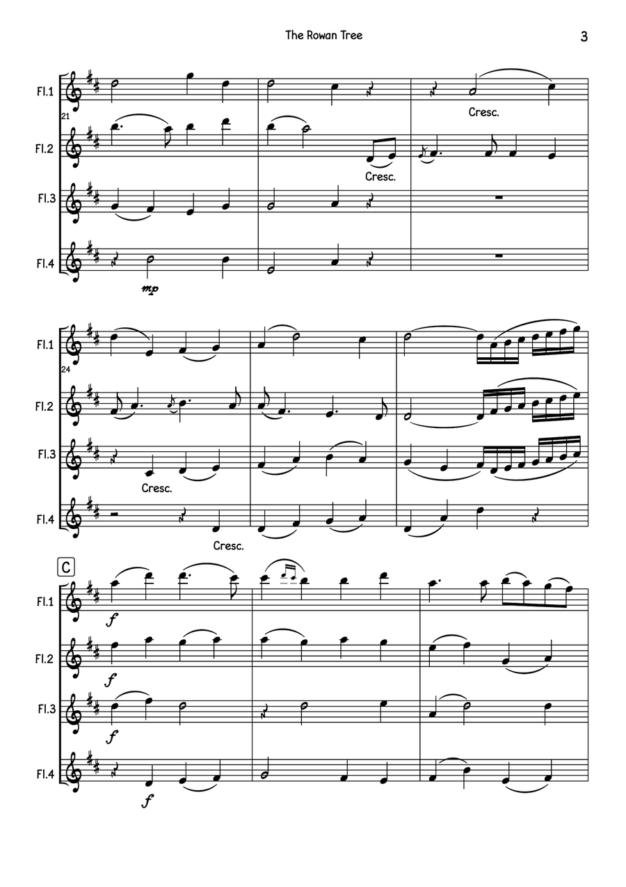 The Rowan Tree Flute Quartet scores gallery preview page 4