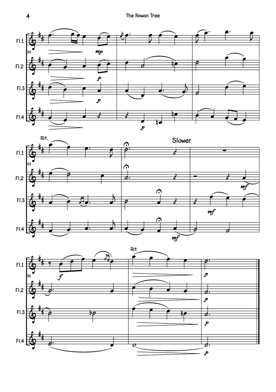 The Rowan Tree Flute Quartet scores gallery preview page 5