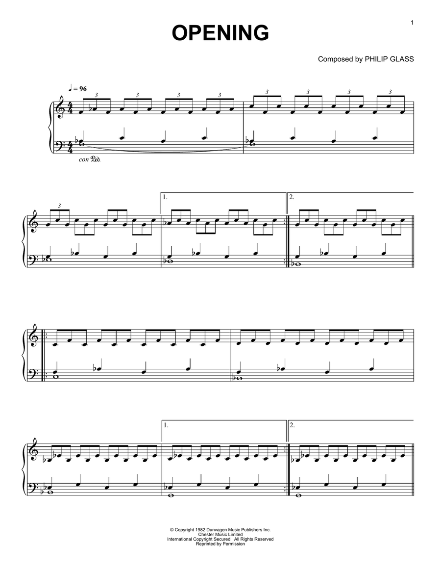 Opening Opening Easy Piano scores gallery preview page 1