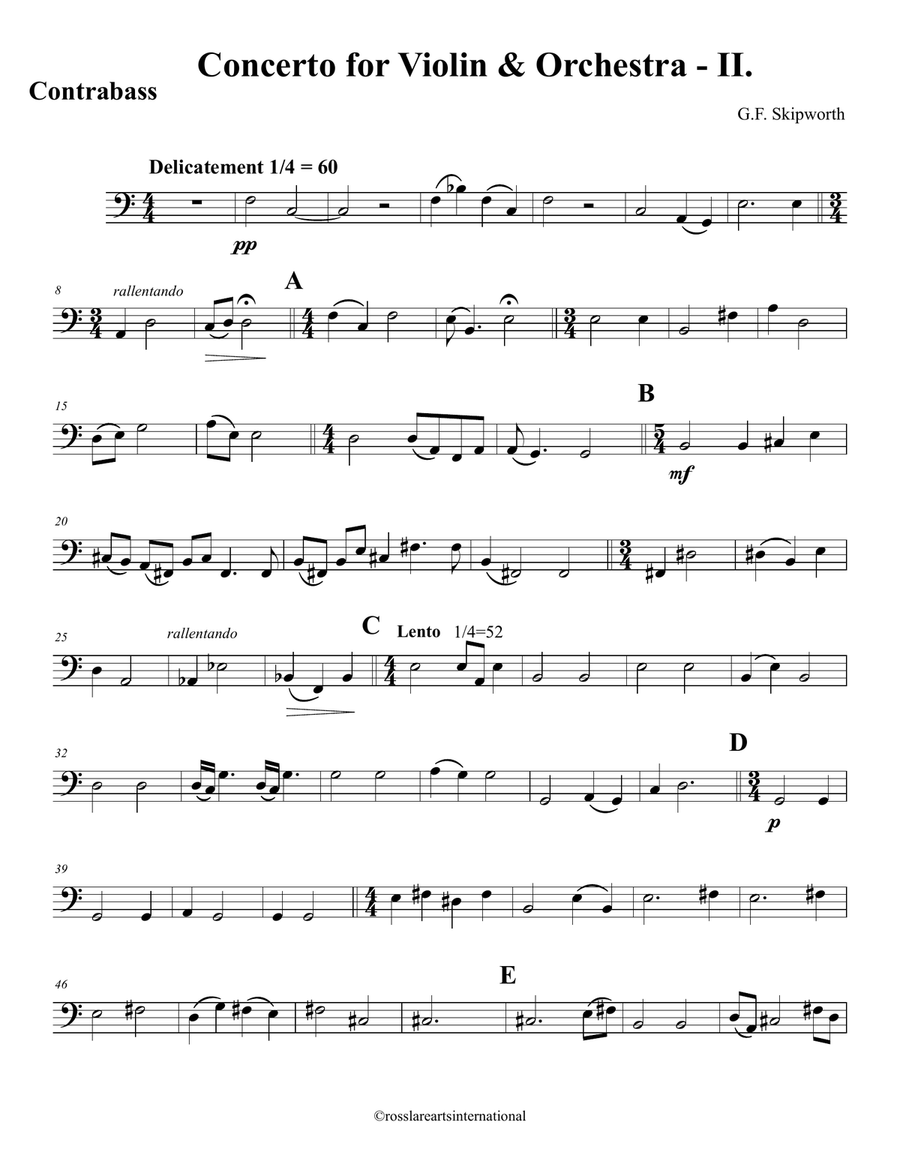 Concerto for Violin & Orchestra, Mvt. II Full Orchestra scores gallery preview page 1