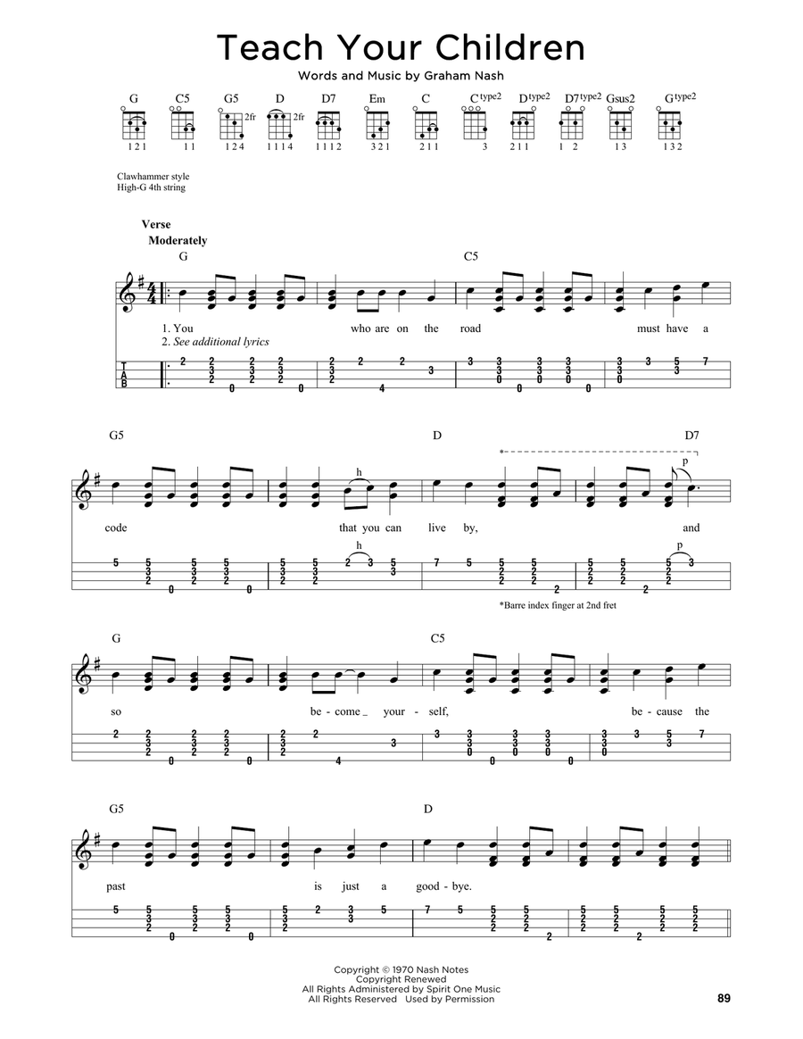 Teach Your Children (arr. Jim Schustedt) Ukulele scores gallery preview page 1