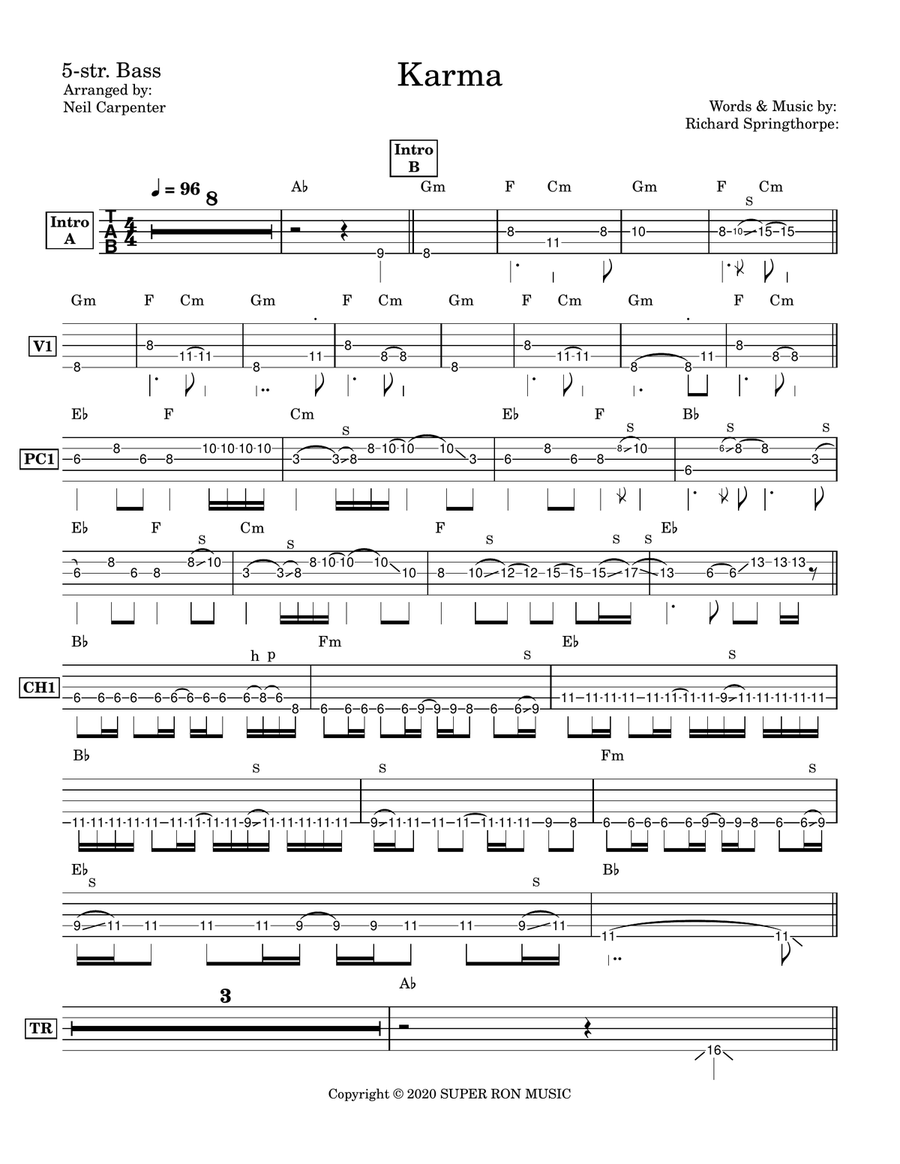 Karma Karma Acoustic Guitar scores gallery preview page 2